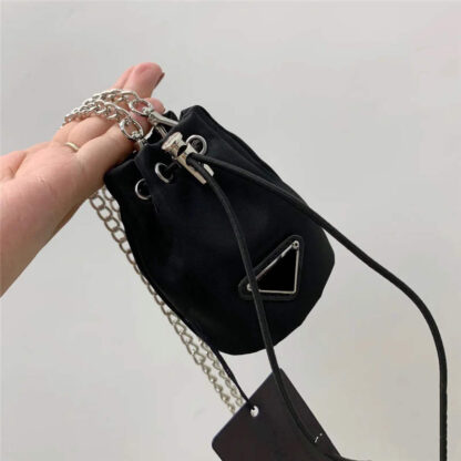 Купить Women Keychains Small Bag Long Chain Shoulder Messenger Bags Drawstring Classic Hand Bag Bucket Waist Keychain