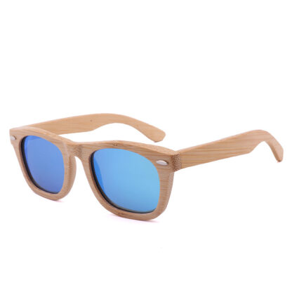 Купить Sunglasses Mens Sun Glasses Women 2021 New Square Bamboo Sunglasses Unisex Style with Rice Nail Polarized Light Change