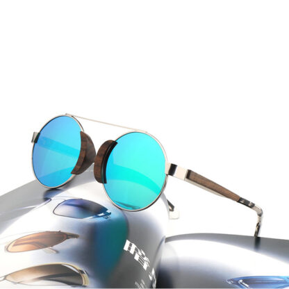 Купить New Round Ladies Polarized Sunglasses for Women Bamboo and Wood Glasses Ebony Frame