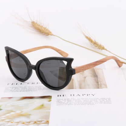 Купить Fashion Cat Eye Sun Glasses Bamboo and Wood Sunglasses for Men and Women Polarized Uv400 can customed with cases
