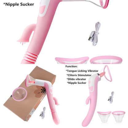 Купить 2022 adultshop Tongue Blowjob Sucking Licking Vibrator supcionador clitoral Stimulator Telescopic Dildo Vibrator Vagina Toy for Women 210417