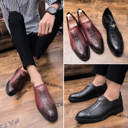 Купить Mixed Colors Loafer Men Shoes Casual Business Shoes Comfortable Spring Autumn Round Toe Fashion Concise 2021 New PU Leather DH636