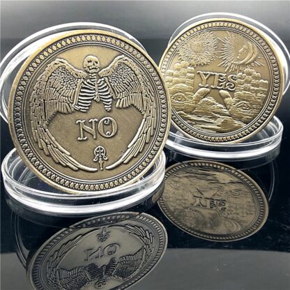 Купить 50pcs Non Magnetic Yes or No Skull Commemorative Coin Souvenir Challenge Collectible Coins Collection Art Craft