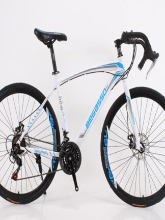 Купить High Carbon Steel Curved Handlebar Road Racing Adult off Road Bicycle Dual Disc Brake Speed Professional Skid Bike