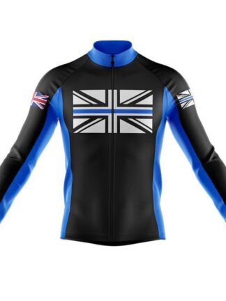 Купить 2022 New Thin-Blue-Line-UK Winter Cycling Long Sleeve Jersey Men's Or Women's cycle jersey Thermal Fleece Spring and Autumn