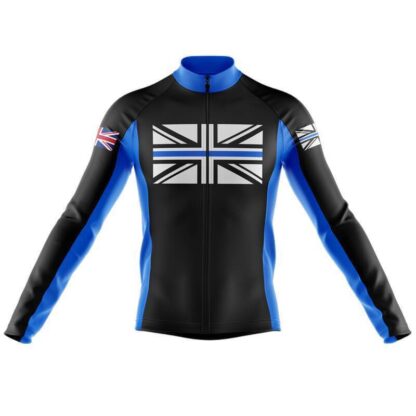 Купить 2022 New Thin-Blue-Line-UK Winter Cycling Long Sleeve Jersey Men's Or Women's cycle jersey Thermal Fleece Spring and Autumn