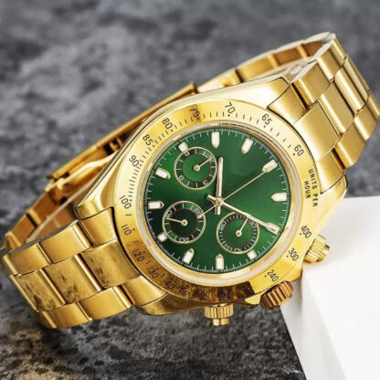 Купить With original box High Quality Watch 40mm 116503 116508 116523 116528 Sapphire 18K Yellow Gold Green dial No Chronograph Mechanical Automatic Mens Watches