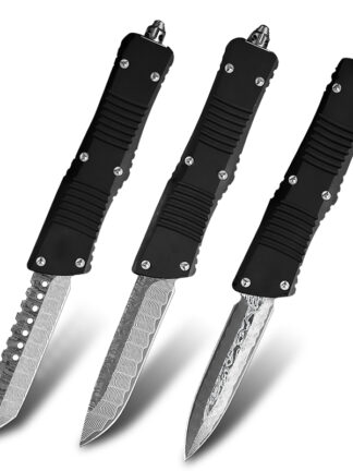 Купить Multi-purpose knives MT manual self-defense front automatic knife Damascus steel blade double-action military tactical combat multi-function EDC tool OTF cool sword