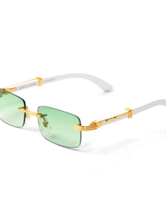 Купить Buffalo Glasses Designer Sunglasses Transparent Lenses Gradient Rimless Sunglasses Women Mens Man Fashion Carti Design Crystal Cutting Eyeglasses Vintage Gafas