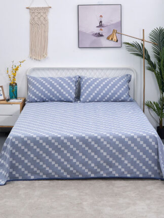 Купить Bedclothes Diagonal Square pattern All-season Bed sheets Chinese Style Series full Queen Blue