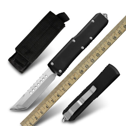 Купить MT Double Action Knife Military Tactical Front Automatic Knife BM005 OTF Aluminum Handle Outdoor Camping Hunting Self-Defense Tool Knives EDC Pocket Folding Blade