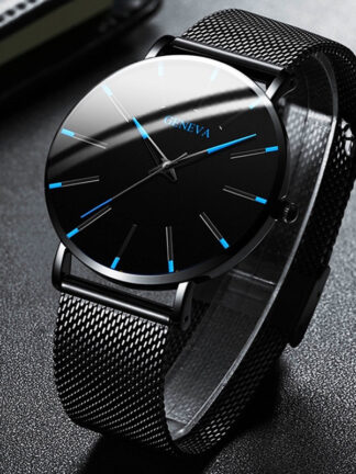 Купить 2022 Minimalist Men's Fashion Slim Watch Simple Men's Business Stainless Steel Mesh Strap Quartz Watch Fashion Accessories