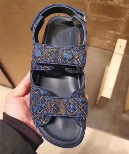 Купить 2022 spring/summer luxury sandals women's slipper men slides leather sandal women's Hook & Loop casual shoes Size 35-42 with brand box