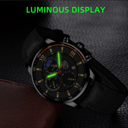 Купить Men's Sports Watch Stainless Steel Quartz Watch Men's Business Casual Simple Leather Bracelet Men's Luminous Clock Watch Fashion Accessories