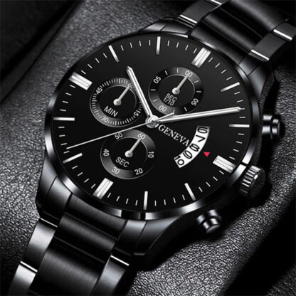 Купить Fashion Men's Luxury Stainless Steel Watch Calendar Date Quartz Watch Men's Business Leather Clock Fashion Accessories