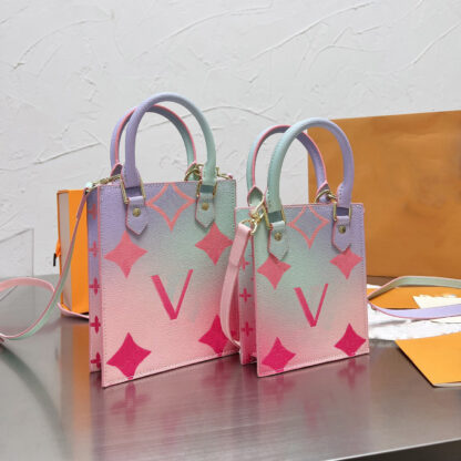Купить Classic Print Women Totes Bags Top Quality Gradient Handbag Luxurys Designers Shouder Crossbody Bag Genuine Leather Messenger Ladies Travel Handbags