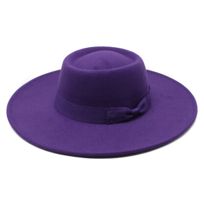 Купить Classic Wide Brim Women Men Fedora Hat With Belt Buckle Felt Panama Hat