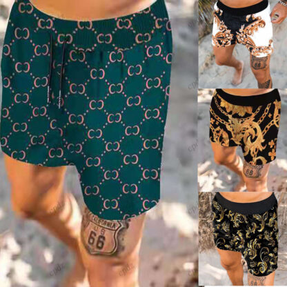Купить men shorts outfits for summer casual cargo athletic short sport gym Hawaii printing loose youth quick dry beach trousers printed plus size shorts elastic waist pants