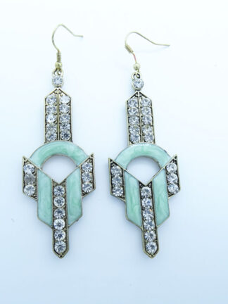 Купить Dangle & Chandelier Green long earrings Euramerican style design Diamond earrings