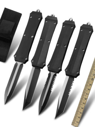 Купить Black Military Tactical Front Automatic Knife Camping Hunting Self Defense Survival Knifes OTF Pocket Folding Knife Double Action Manual MT Knives Fishing