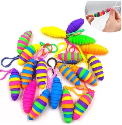 Купить DHL Flexible Fingertip Snail Sensory Toy Adult Antistress Squirming Slug Keychain Autism Chiledren Gift Decompression Slinky Slug C0401