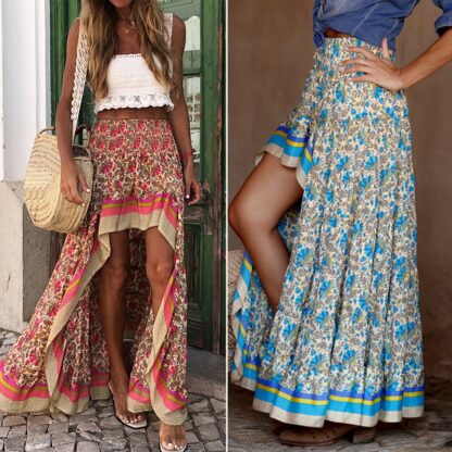 Купить Bohemian printed skirt women's Leggings elastic waist Gypsy National