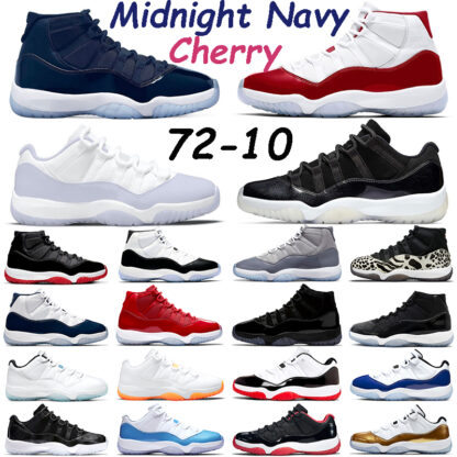 Купить 2022 Basketball Shoes 11 Men Women 11s Cherry Midnight Navy Cool Grey 72-10 Pure Violet Legend Blue Jubilee Bred Concord University Blue Mens Trainers Sports Sneakers