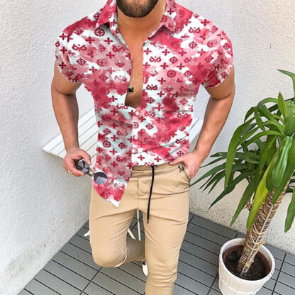 Купить Fashion Man Casual Shirts Hawaiian Shirt With Button Closure Short Sleeve Lapel Summer Print Summer Designer Printed Cardigan Hawaii Blouse