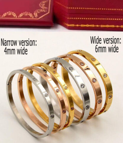 Купить Women Lovers Bracelet Silver Gold Bangles Men Luxury designer Jewelry titanium steel couple simple bolt driver nail screw 4 diamond custom cuff bracelets AAA+