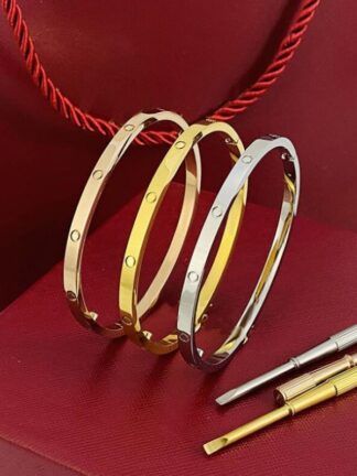 Купить Women Lovers Bracelet Silver Gold Bangles Men Luxury designer Jewelry titanium steel couple simple fashion bolt driver nail screw 4 diamond custom cuff bracelets