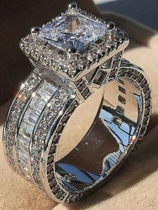 Купить luxurious CZ Diamond propose engagement ring Gemstones hip hop band rings for men Party Women Wedding Gift gold silver