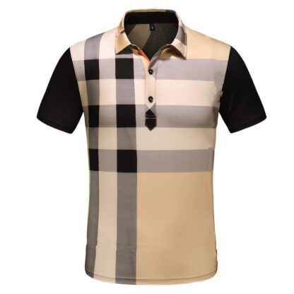 Купить Mens designer polo T shirt Polos spring summer Tactical Golf grid lapel Poloshirt Male mix color short sleeve tops solid Plaid printing plus size#M-3XL23