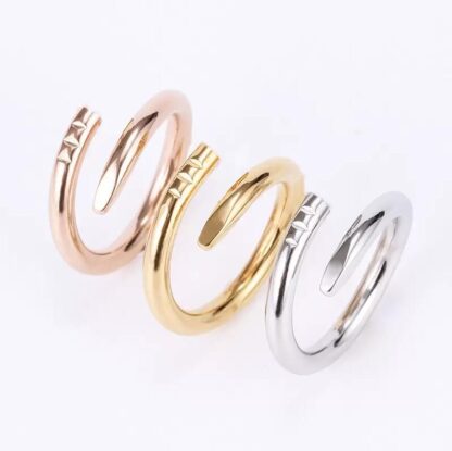 Купить Nail Ring Luxury Designer Jewelry Diamond Rings For Women Titanium Steel Alloy Gold-Plated 2022 Fashion Accessories Never fade Not allergic Gold/Silver/Rose AAA+