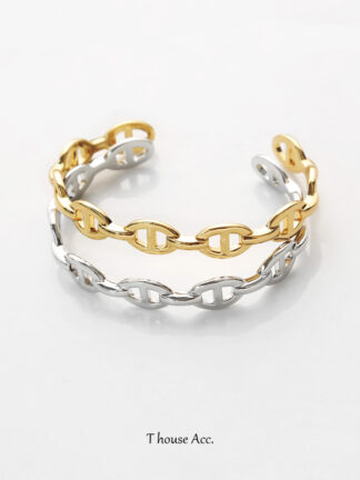 Купить fashion charm designer bracelet chain stainless steel pig nose luxurious bangle for women men couple