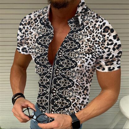 Купить Fashion Man Casual Print Shirts Hawaiian Short Sleeve Summer Designer Printed Top Hawaii Plus size Blouse Shirt