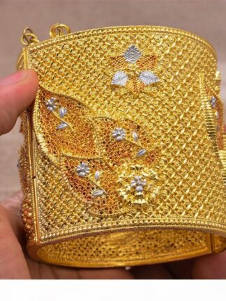 Купить 24K Dubai Gold Color Bangles Charm bracelet for men Women wedding African Ethiopian Wedding Jewelry Party Gifts