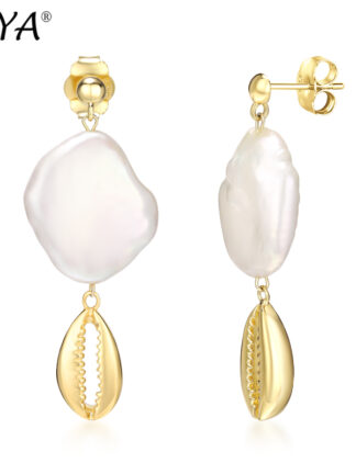 Купить LAYA Natural Baroque Pearl Dangle Earrings For Women 925 Sterling Silver Fashion Elegant High Quality Fine Jewelry 2022 Trend