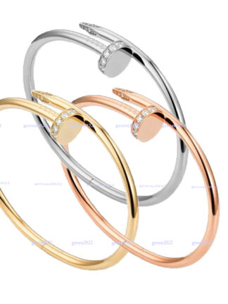 Купить Classic Women bangles Gold Silver Nail Bracelet Titanium Steel Cuff bangle nlay Diamond Bracelets Womens Mens Love Jewelry Gift with velvet bag AAA+ No CZ bangles