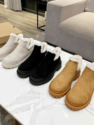 Купить Boots High end quality winter sheepskin wool integrated thick bottom snow boots v-mouth thermal sleeve leisure
