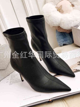 Купить Boots autumn and winter stars with pointed elastic boots women's high heels short thin socks middle tube warm single