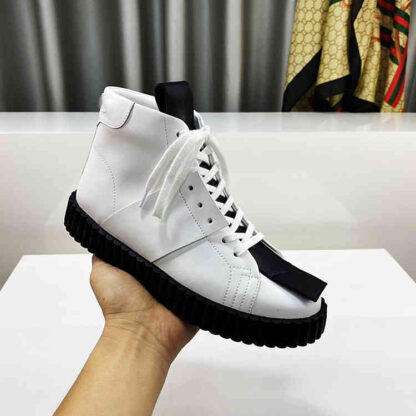 Купить Boots High end couple autumn and winter first layer leather breathable viscose shoes medium high flat heel black white round head Martin boots