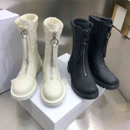 Купить Boots High end handsome motorcycle boots horse autumn winter thick heel Martin zipper bottom thin versatile medium