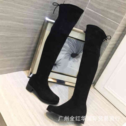 Купить Boots High quality boots spring and autumn elastic high suede knee thin