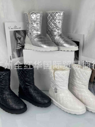 Купить Boots High end snow boots covered wool thickened winter fashion middle top cotton shoes low tube warm women