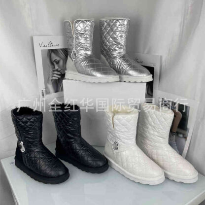 Купить Boots High end snow boots covered wool thickened winter fashion middle top cotton shoes low tube warm women