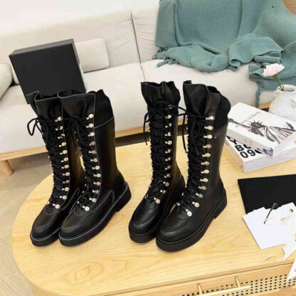 Купить Boots autumn and winter black British style high tube boots