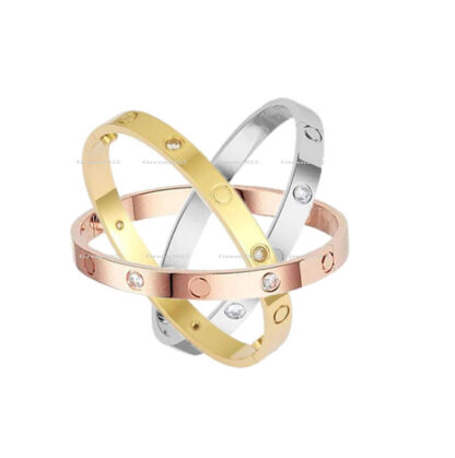 Купить Love Bracelet Bangles Women Men 4CZ Titanium Steel Screw Screwdriver Bracelets Gold Silver Rose Nail Diamond Bracelet Jewelry with velvet bag AAAD1033