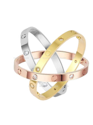 Купить Love Bracelet Bangles Women Men 4CZ Titanium Steel Screw Screwdriver Bracelets Gold Silver Rose Nail Diamond Bracelet Jewelry with velvet bag AAAD1033 16--22