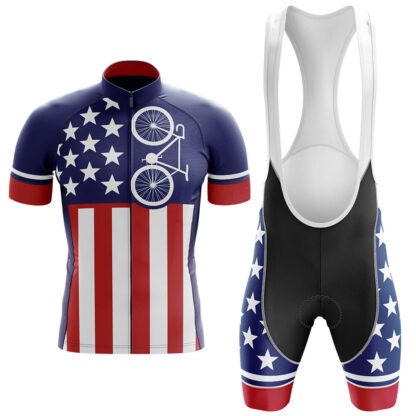 Купить 2022 Team USA Summer Cycling Short Sleeve Jersey With Bib Shorts Kit