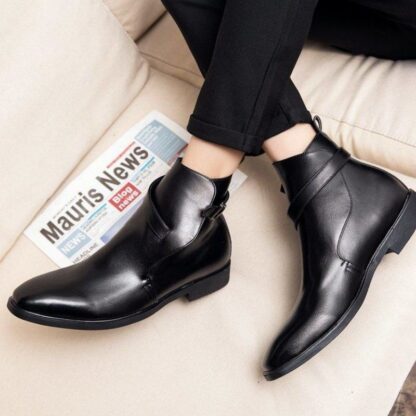 Купить 2020 Men Boots Shoes New Fashion Handmade Pu Leather Classic Dress Low Heel Stylish Casual Formal Chelsea Boots Zapatos 4M872